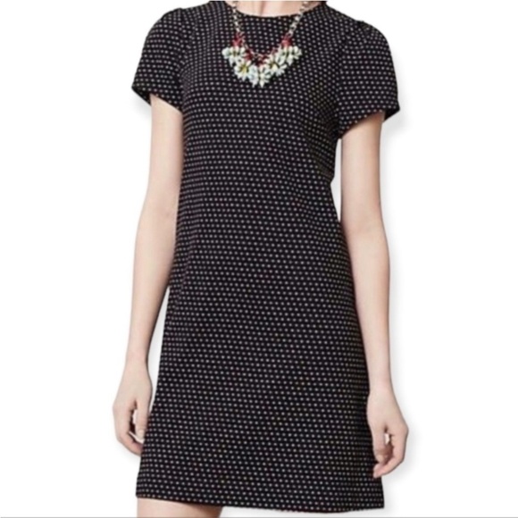 Anthropologie Maeve Polka Dot Dress Pleated Puff Sleeve Size Small - Picture 2 of 10